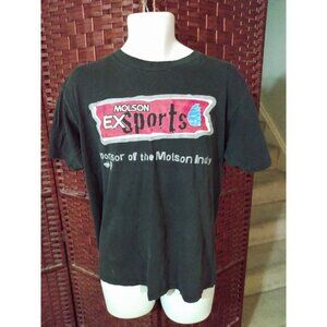 Vintage Molson Ex sports Beer T Shirt Molson Indy Large 90s Export